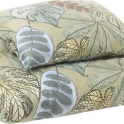 Rohelites toonides loodusliku mustriga puuvill satäänist voodipesu.