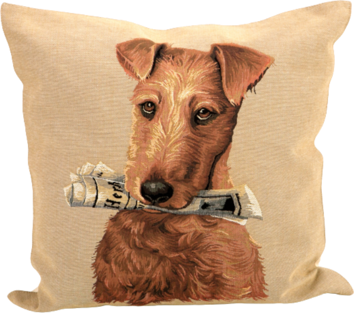 Cushion cover DOG WITH NEWSPAPER