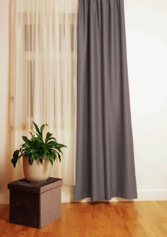 Blackout curtain SATEN v.506, dark gray, ready-made curtain, SPECIAL PRICE