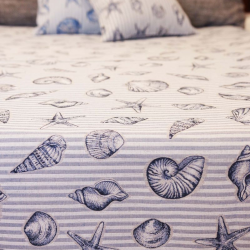 Voodikate MENTON v.3, hallikas-sinine