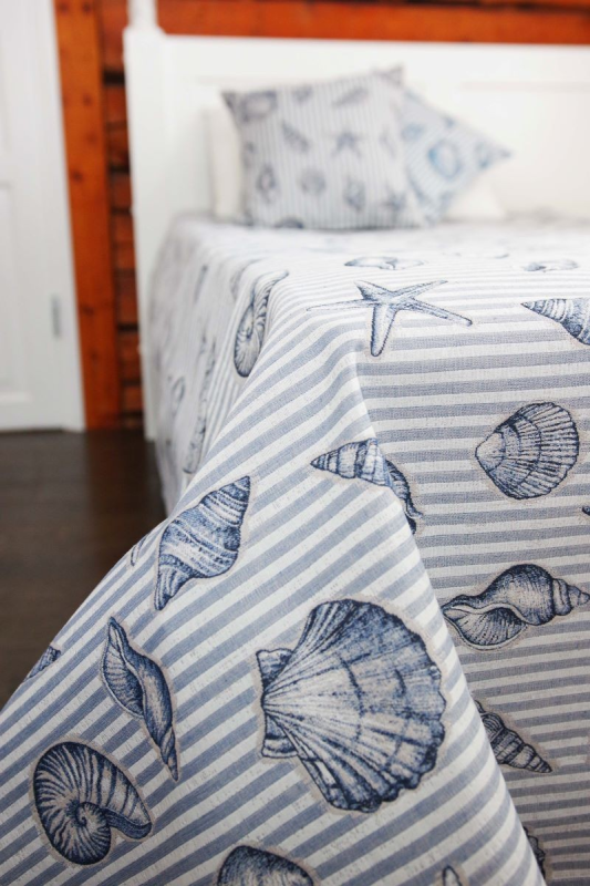 Voodikate MENTON v.3, hallikas-sinine