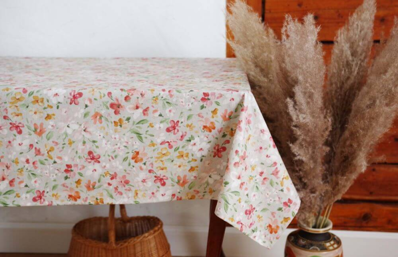 Tablecloth BORD v.12, terracotta, square, with Teflon treatment