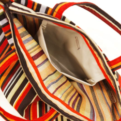 Kantolaukku VIENA, raidallinen, vetoketjullinen