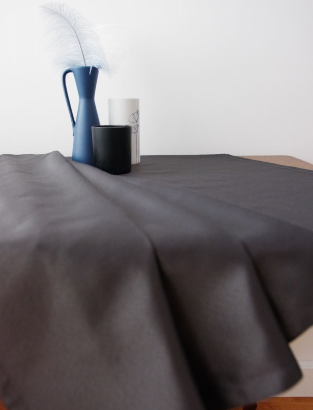 Tablecloth RASO v.44, dark gray, round