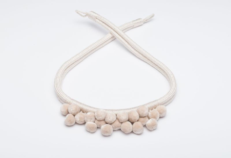 Curtain belt POM-POM, v04, pearl white Curtain belt POM-POM, v04, pearl white
